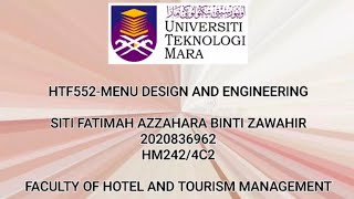 HTF552 (Menu Design and Engineering) - Individual presentation on Types of menus