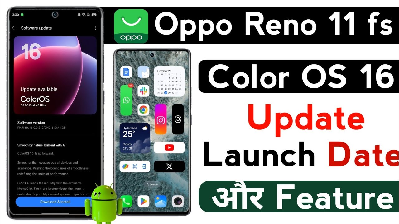 oppo reno 11 fs color os 16 launch new update | oppo reno 11 fs color ...