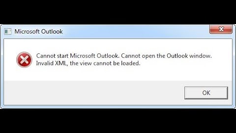 Cannot Start Microsoft Outlook Invalid XML