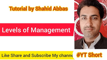 Levels of Management by Shahid Abbas. #YT Short.