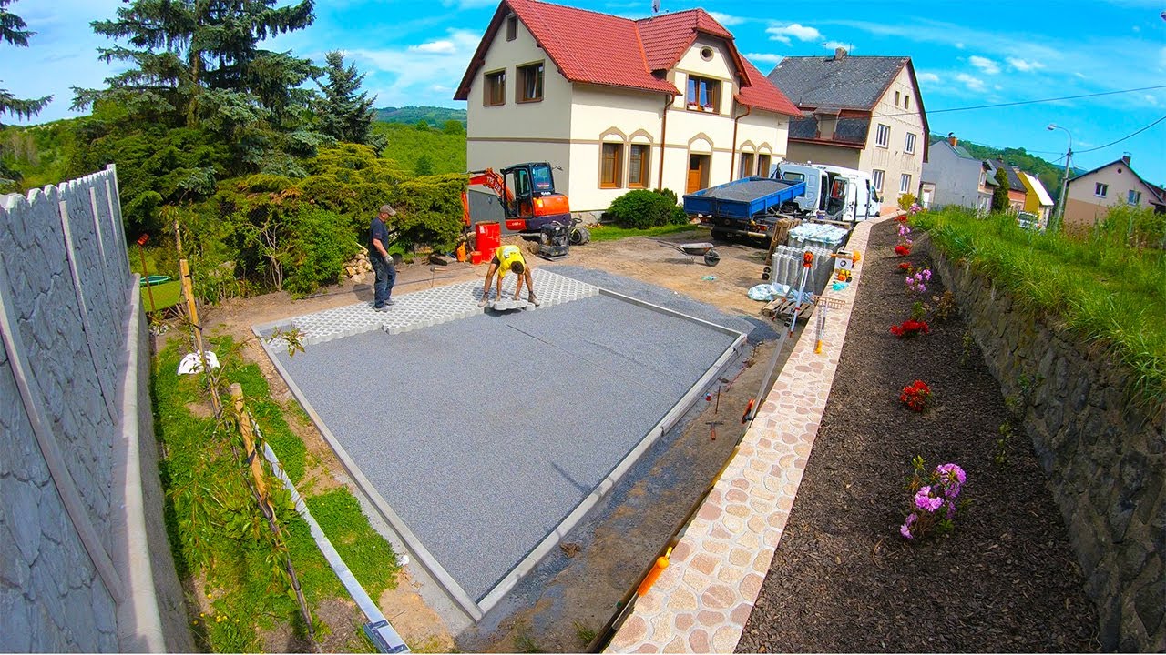 PARKOVACÍ STÁNÍ - ZATRAVŇOVACÍ DLAŽBA #ZemniPraceDostal