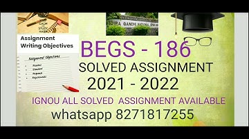 BEGS - 186 SOLVED ASSIGNMENT  2021-2022