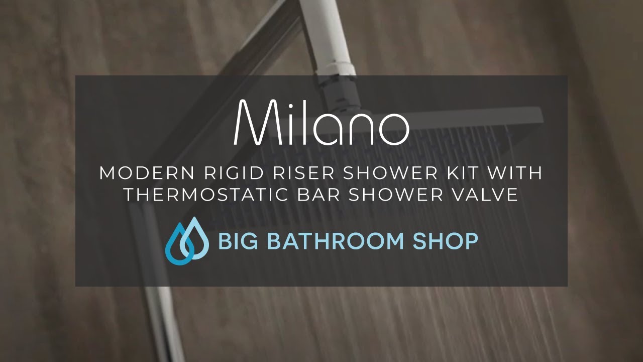 Modern Rigid Riser Kit Milano - Modern Rigid Riser Shower Kit with Thermostatic Bar Shower ...