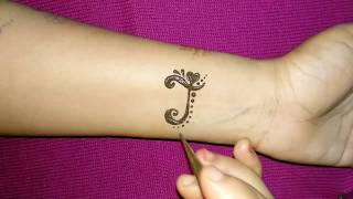 DIY 'J' letter henna tattoo design || Alphabet j letter mehndi design