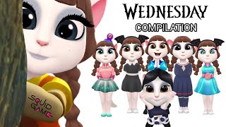 My Talking Angela 2 😍 Squid Game Wednesday COMPILATION