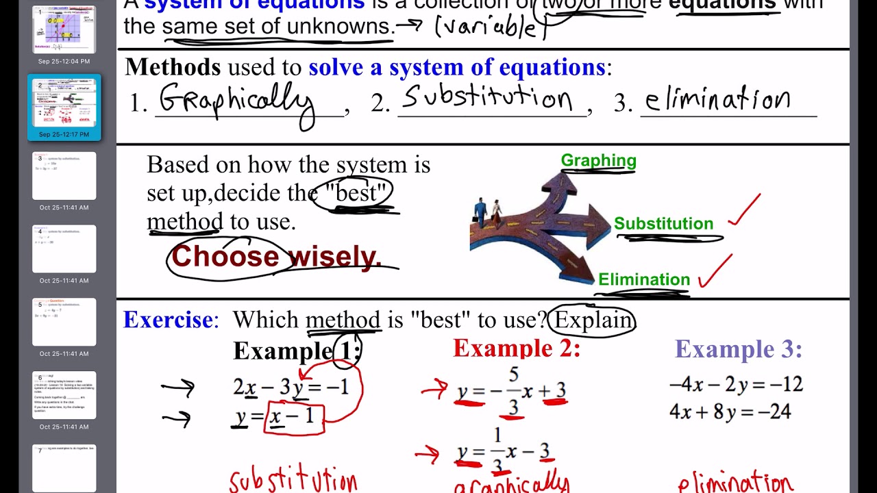 Solve System of Equations using Substitution - Lesson 14 - YouTube