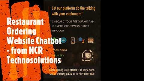 Restaurant food ordering Chatbot  through natural Text chat on a website.