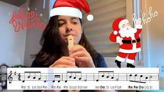 Jingle Bells - Partitura com Notas para Flauta Doce - Multi Raquel Dias