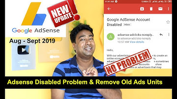 Google Adsense Update : Aug- Sept 2019 -  Account  Suspended  problem | Remove old ads units
