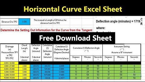 How To Calculate Horizontal Curve Components In Excel | Horizontal Curve Formulas