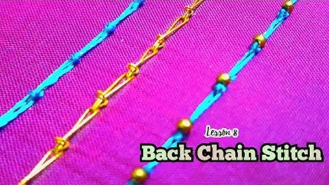Aari Work Tutorial 8 | Back Chain Stitch | Knotted Chain Stitch