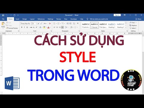 Cách sử dụng style trong word