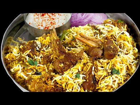 SIMPLE MUTTON BIRYANI FOR BEGINNERS | MUTTON BIRYANI shortcut easy method recipe - mutton biryani