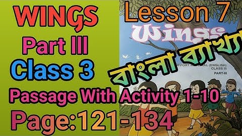 Class 3 Wings book part III Lesson 7  activities