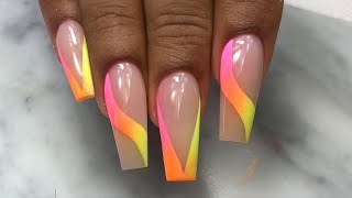 HOW TO: Easy Vibrant Colors Design For Beginners | Acrylic Nails Tutorial | GIVEAWAY!