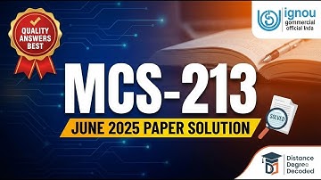 MCS-213 June 2025 Solved Paper | Full Solution & Explanation | IGNOU Software Engineering #ignou