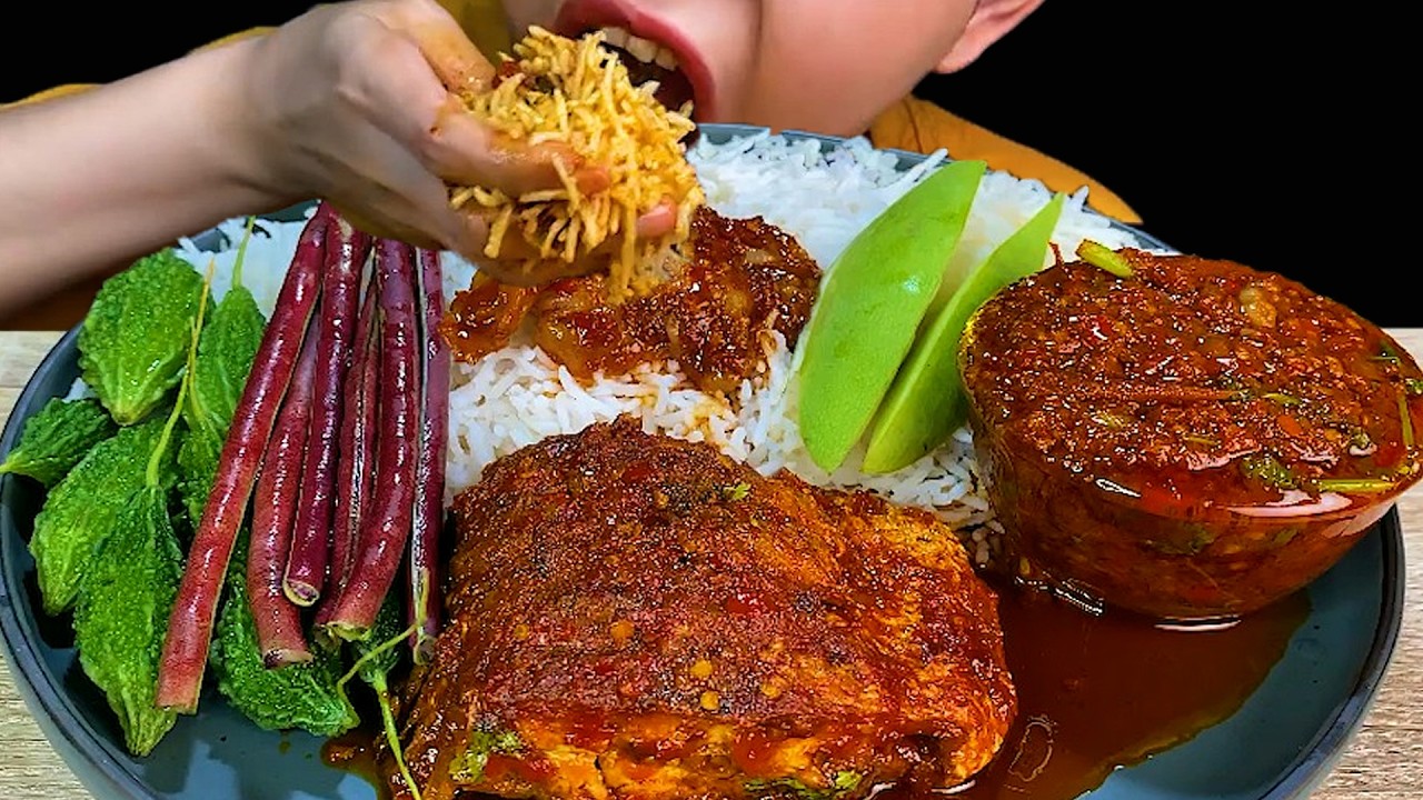 MUKBANG FISH||SPICY FISH CURRY & WHITE RICE