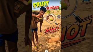 Fruit Slingshot Target Shooting #slingshot #shortvideo #experimnent #cricketlover