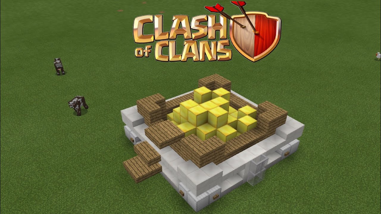 How to make a clans of clans gold storage level 2 in Minecraft PE - YouTube...