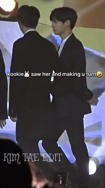 the way jungkook🐰 making U turn🤣 when he saw IU🤭#bts #jungkook #shorts