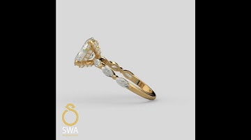 Round solitaire Ring Render and animation