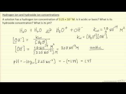 Hydrogen Ion and Hydroxide Ion Concentrations (Example)