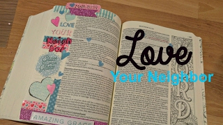 Bible Journaling Process Video: Love Your Neighbor Matthew 22:39