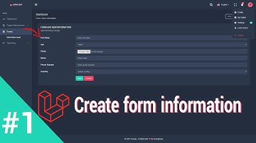 Create form input information in Laravel 8.XX | Dashboard V14
