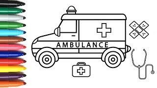 Cara Menggambar Mobil Polisi Dan Ambulans Untuk Anak-anak | Halaman Mewarnai Untuk Anak-anak.