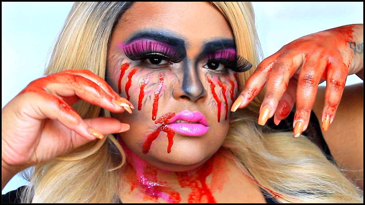 Scary Bloody Barbie Halloween Makeup Tutorial BrianaLeeBeauty