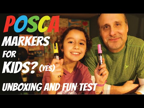 POSCA Markers for Kids? Yes!, Unboxing and Test