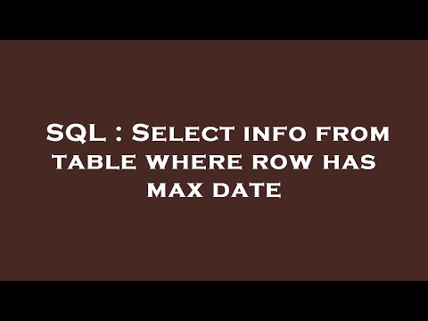 SQL : Select