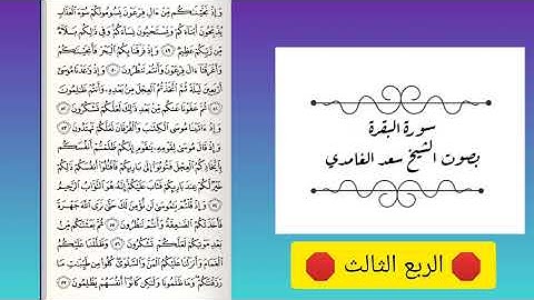 سورة البقرة ﴿ الربع الثالث﴾ سعد الغامدي