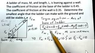 Ladder Leaning Against Wall With Friction