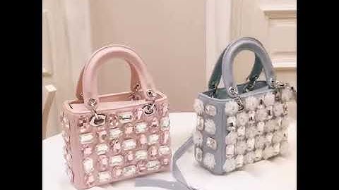 túi đính hoa đá và pha lê mã d003