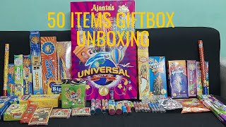 Unboxing 50items Giftbox I Ajanta Fireworks I  சிவகாசி பட்டாசு பரிசு பெட்டி பிரித்து பார்த்தல் I