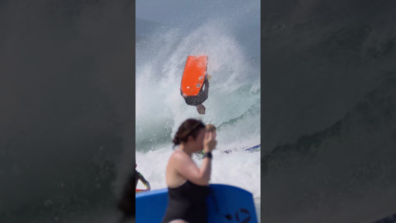 Backflipping the close out at the local hang out⦠#bodyboarding #cornwall #wedge