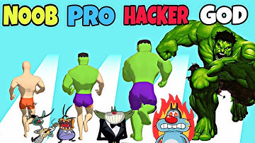 Noob vs PRO vs Hacker In MASH-UP HERO | Oggy & The Cockroaches
