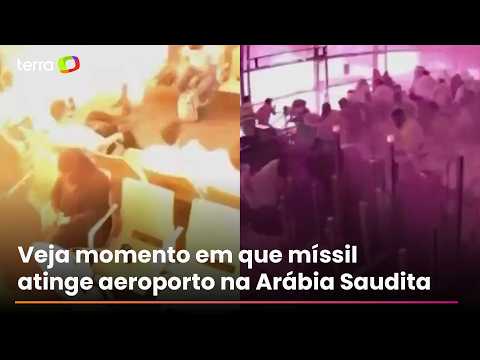 Vídeos mostram míssil atingindo terminal de aeroporto em Riade, na Arábia Saudita