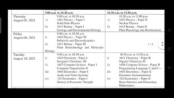 #JNVU, JODHPUR B.Sc. FINAL YEAR EXAMINATION TIME TABLE 2021 ||