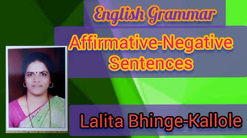 Affirmative-Negative Sentences|Part-1|Transformation|English Grammar|Lalita Bhinge-Kallole|
