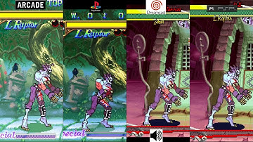 Darkstalkers Raptor Comparison Arcade VS PS1 VS Dreamcast VS PSP Console VS Console