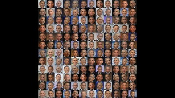 President Obama AI Latent Space Walkthrough 12x12 Simultaneously Using GANs