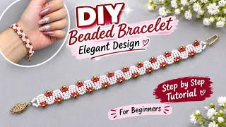 How to make a seed bead bracelet. Beginner beading pattern. DIY beaded bracelet