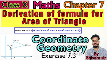 Coordinate Geometry (proof of area of triangle) exercise 7.3 CLASS X CBSE chapter 7