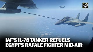 Bright Star-23 Exercise Iafs Il-78 Tanker Refuels Mig 29 M, Aircraft Of Egyptian Air Force Mid-Air