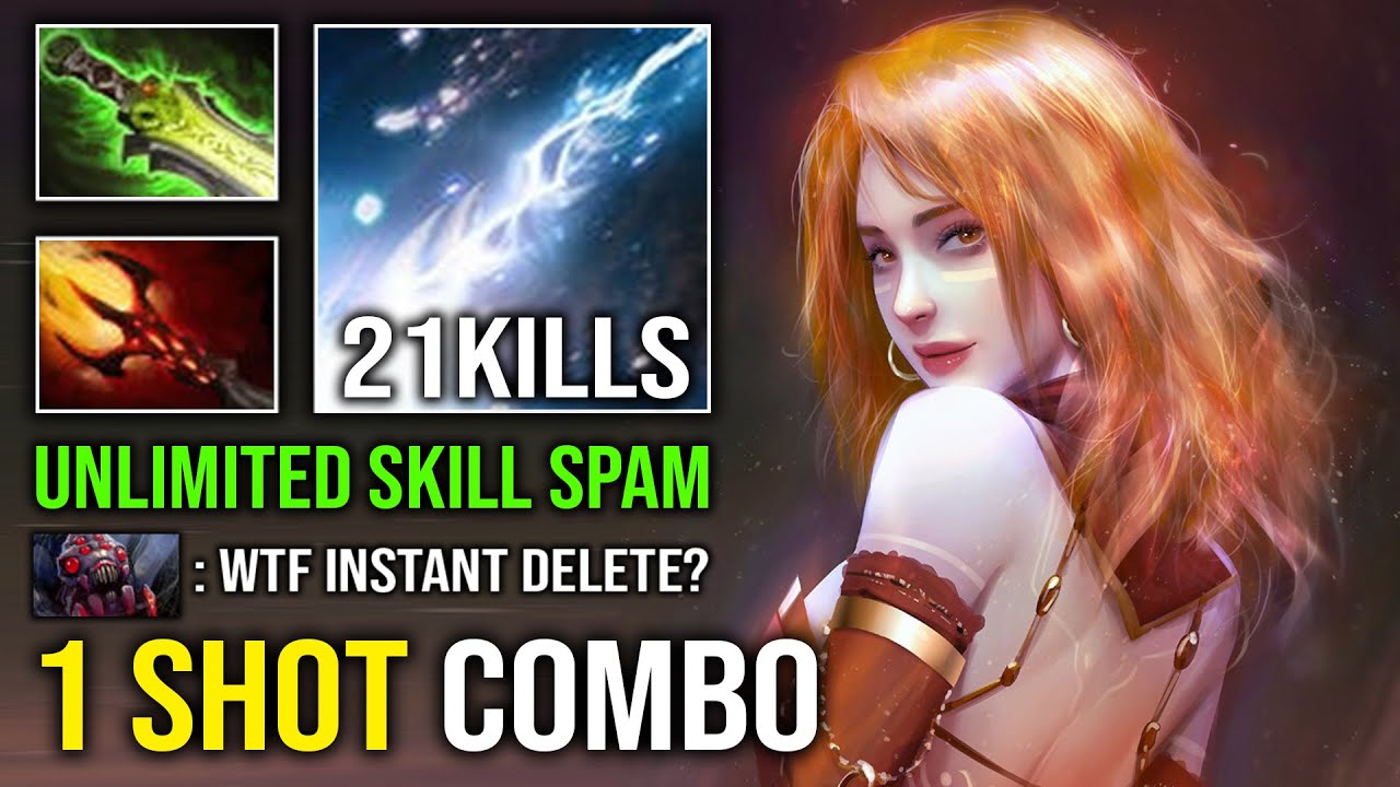 UNLIMITED SKILL SPAM 1 Shot Laguna Combo Nonstop Godlike Solo Mid Lina Max Dagon Dota 2
