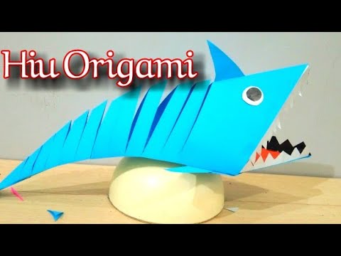  KERAJINAN  TANGAN IDE KREATIF IKAN  HIU ORIGAMI  