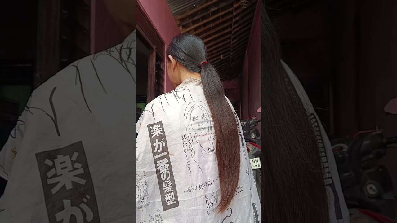 Hairplay rambut panjang mbak Puput sebelum di potong pendek bawah telinga 