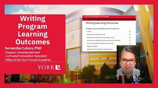 Writing Program Learning Outcomes: Video 3/6 Curriculum and Learning Outcome Support